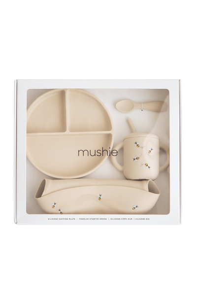 Mushie Silicone Feeding Toddler Set - Bees