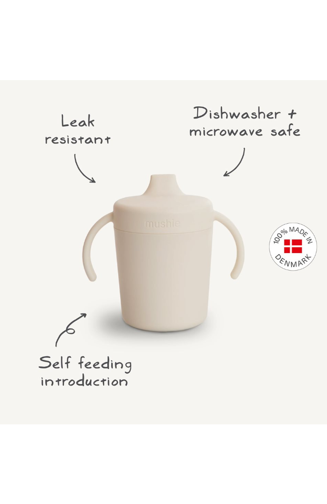 Mushie Trainer Sippy Cup - Ivory