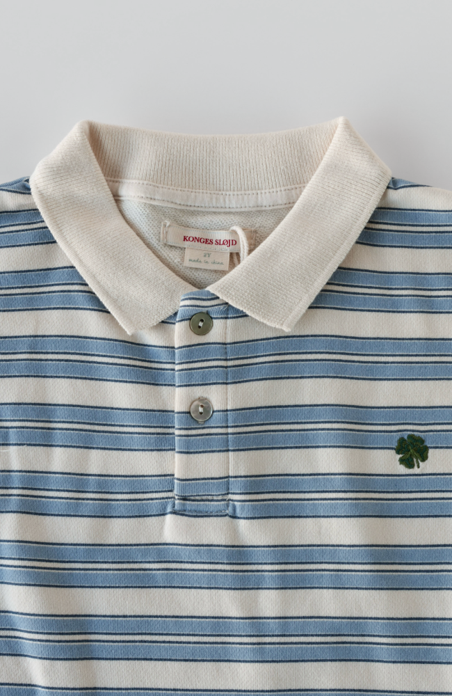 Spotty SS Polo - Stripe Ciel