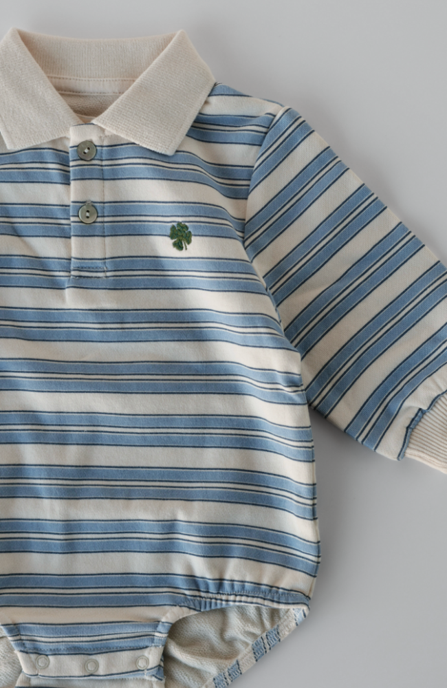 Spotty Romper - Stripe Ciel