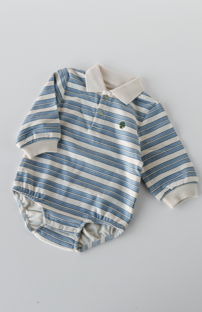 Spotty Romper - Stripe Ciel