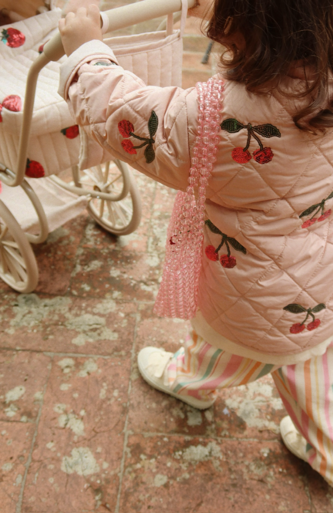 Minnie Tulle Doll Pram - Strawberry