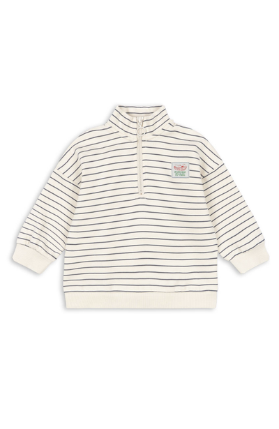 Lou Half Zip Sweat Shirt - Flintstone Stripe
