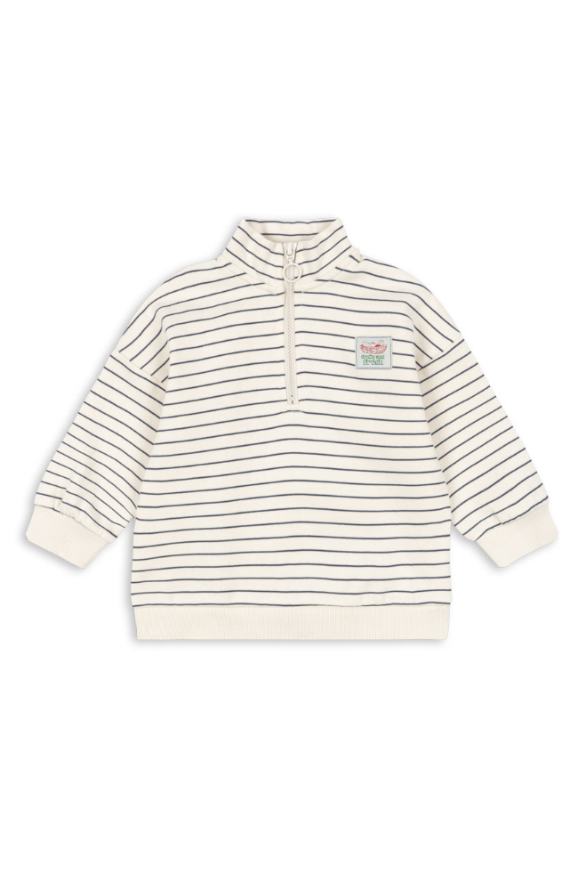 Lou Half Zip Sweat Shirt - Flintstone Stripe