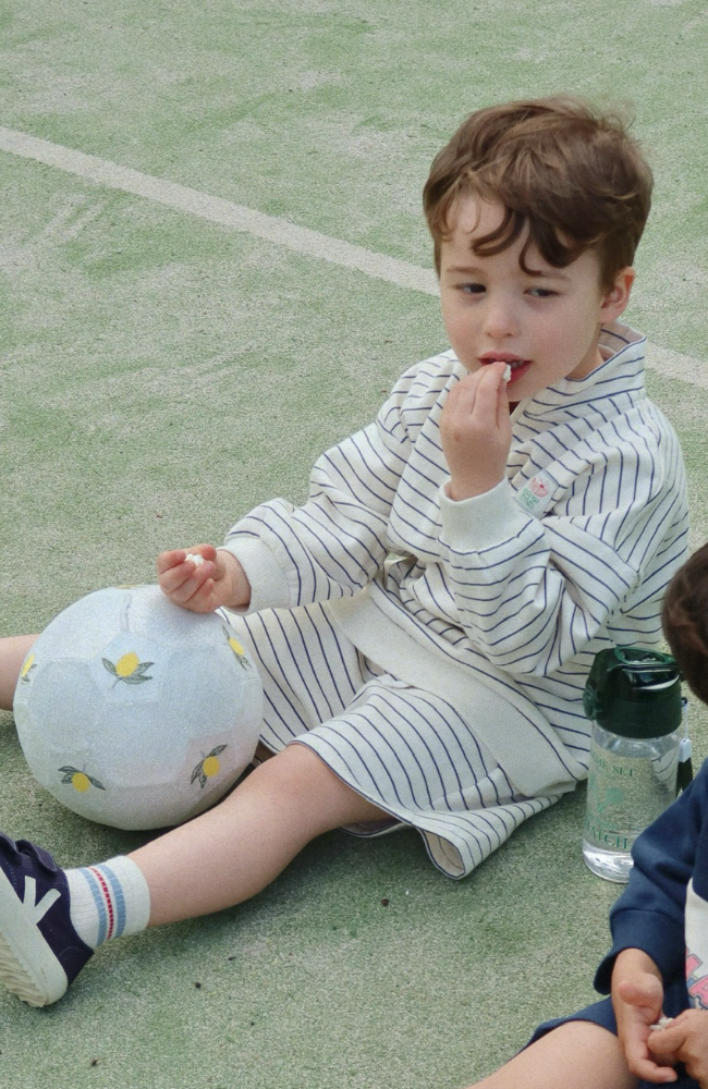 Lou Half Zip Sweat Shirt - Flintstone Stripe