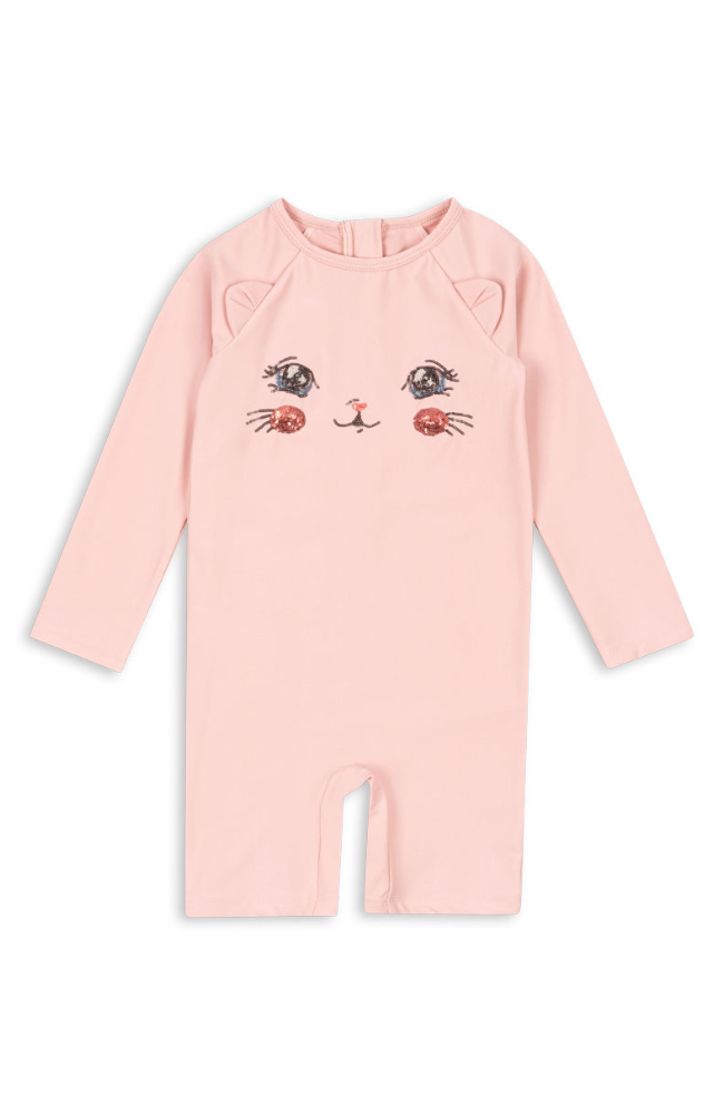 Kitty LS Onesie - Powder Pink