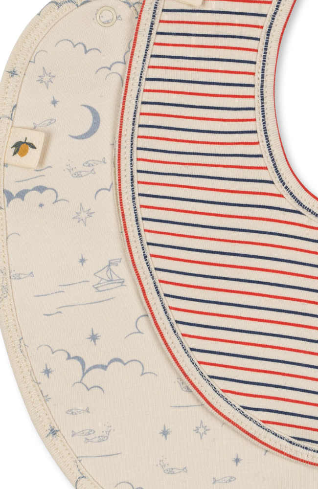 2 Pack Bibs - Stripe Tricolore / Cielo Marino