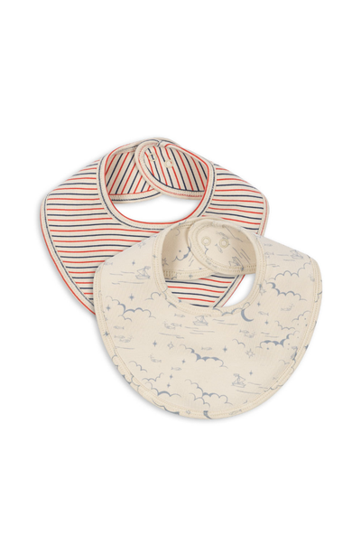 2 Pack Bibs - Stripe Tricolore / Cielo Marino