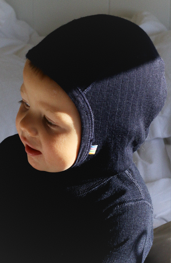 Ullar Ungbarnahúfa - Marinblå