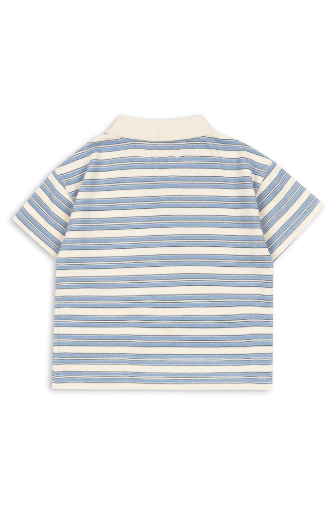 Spotty SS Polo - Stripe Ciel