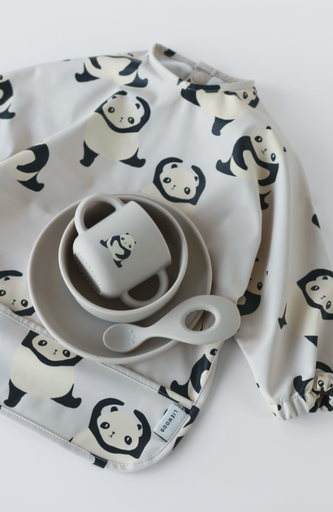 Merle Printed Cape Bib - Panda/Sandy