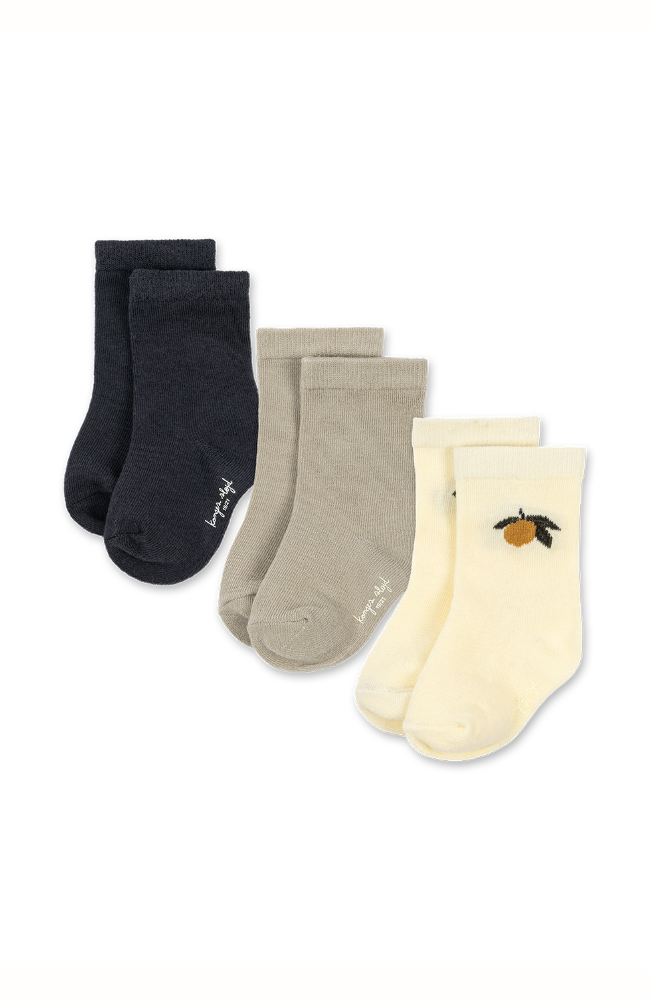 3 Pack Jacquard Socks - Lemon Mix