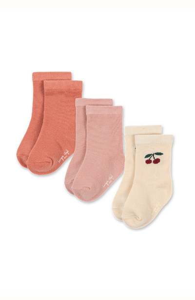 3 Pack Jacquard Socks - Cherry Mix