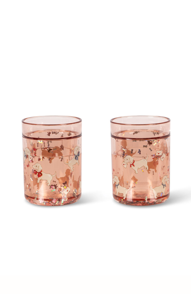 2 Pack Glitter Cup - Woof Letter Rose