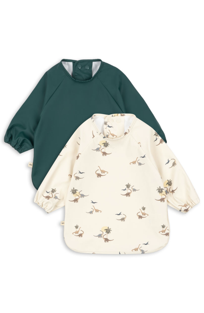 2 Pack Dinner Bib w/ Sleeves - Kubi / Rain Forest