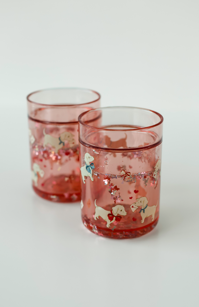 2 Pack Glitter Cup - Woof Letter Rose