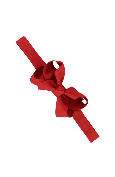Elastic Bow Hairband - Scarlet Red