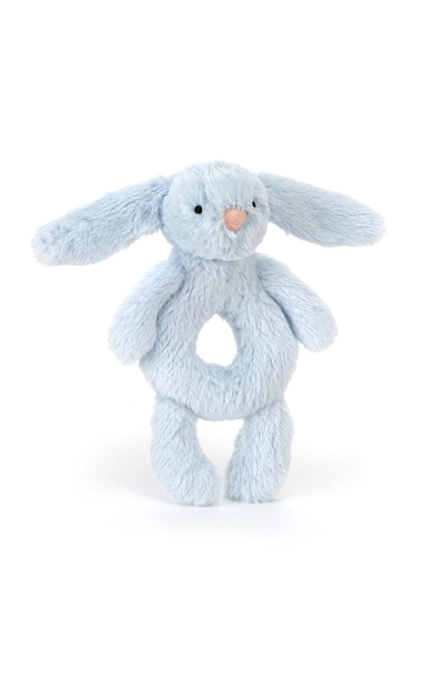 Bashful Bunny Ring Rattle - Blue