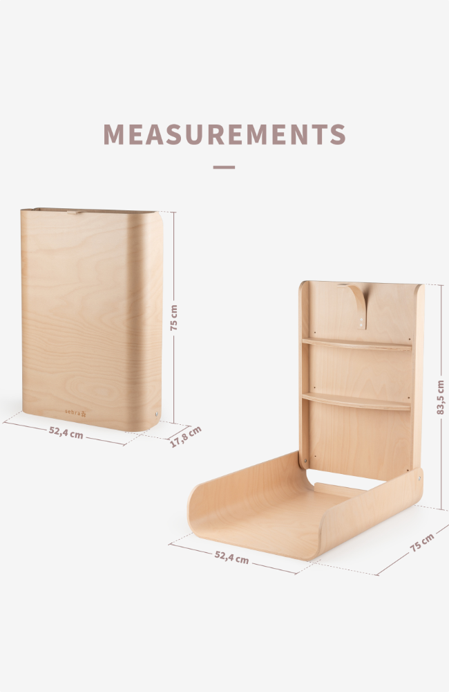 Skiptiborð Veggfest / Wall Changing Table - Wood