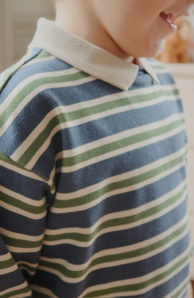 Spotty LS Polo - Spellbound Stripe