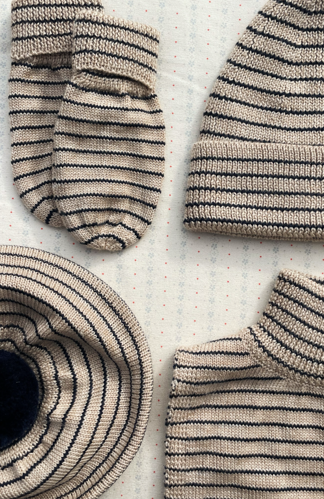 Louli Mittens - Stripe Bluie