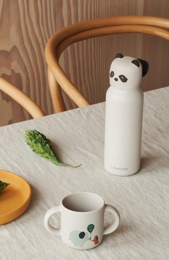 Falk Water Bottle w Panda Lid 350 ml - Sandy