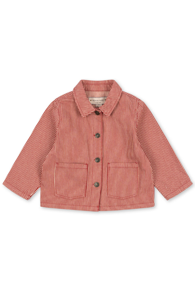Luc Shirt Jacket - Milk Rouge Stripe