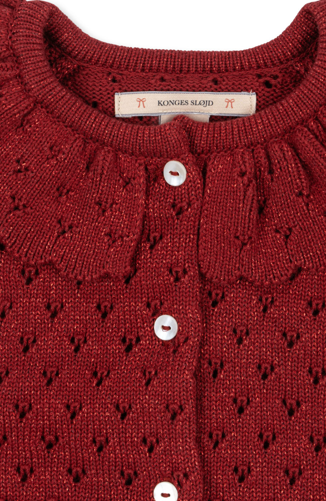 Holiday Knit Cardigan - Red Dahlia