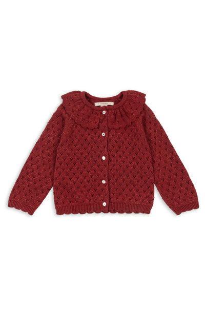 Holiday Knit Cardigan - Red Dahlia