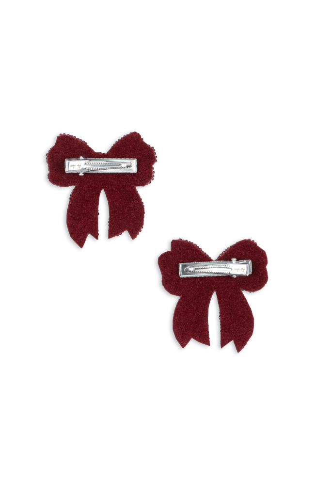 Sequin Bow Hair Clip 2pk - Rio Red