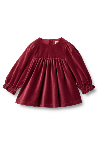 Kjóll Elvira Baby L/S - Rúbínrauður stærð 62-92