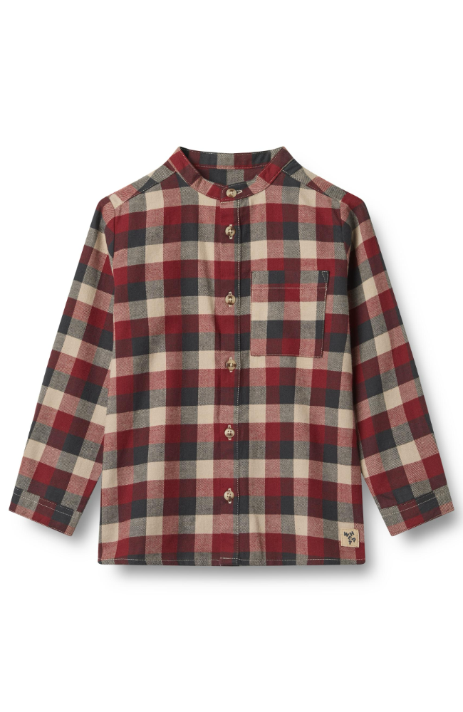 Shirt L/S Willum - Red Blue Check st.98-152