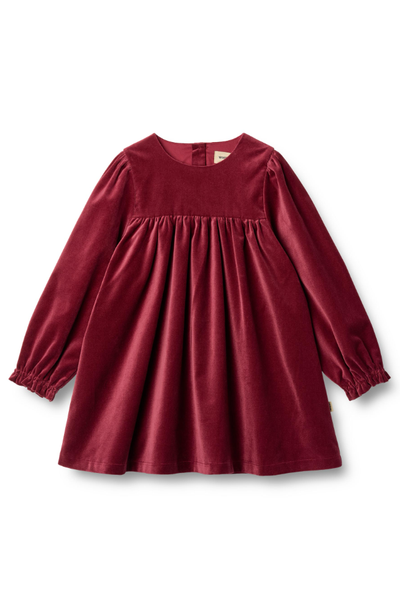 Kjóll Elvira L/S - Rúbínrauður st. 98-128