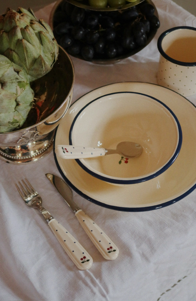 Cutlery set - Navy Dot
