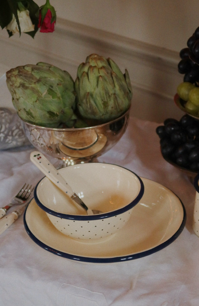 Cutlery set - Navy Dot