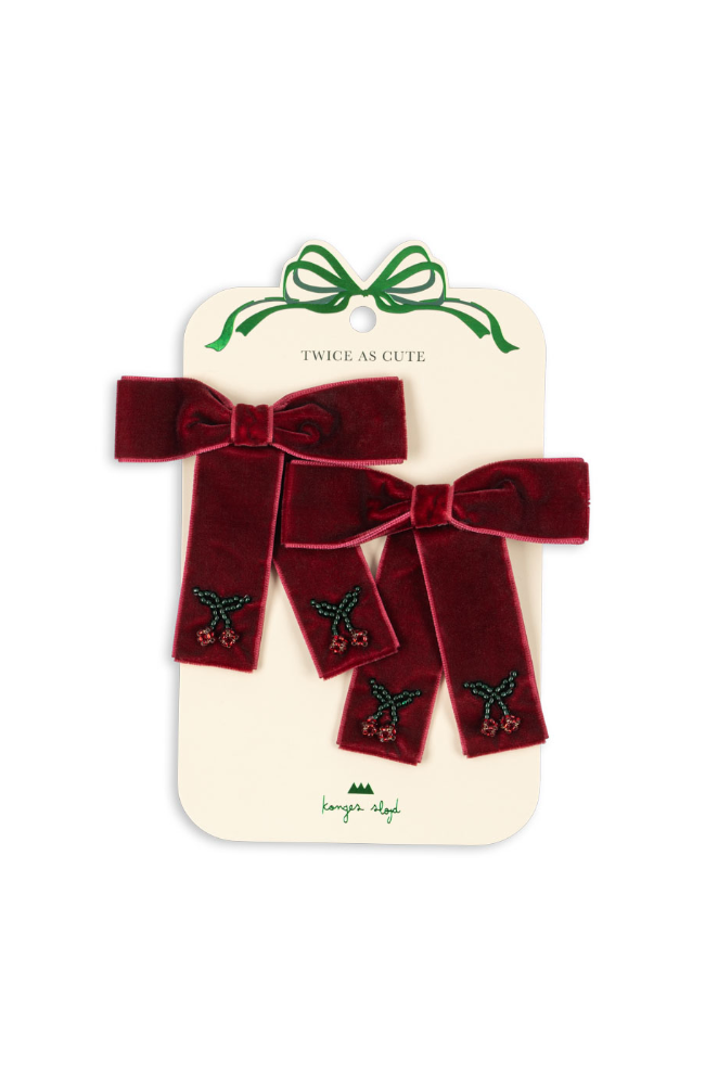 Juliette Bow Hair Clip 2pk - Rio Red
