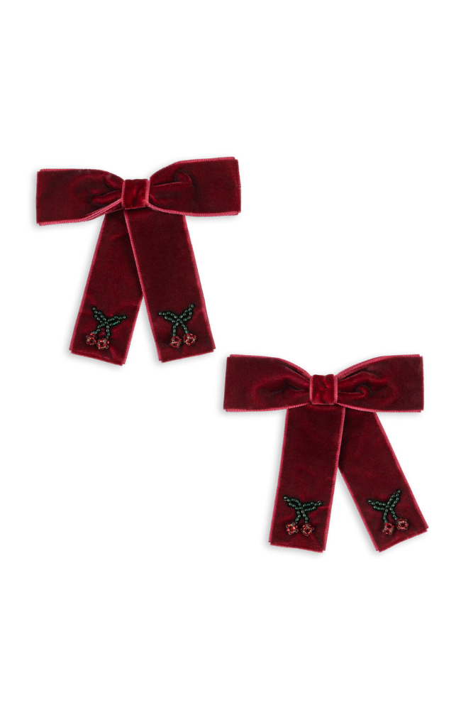 Juliette Bow Hair Clip 2pk - Rio Red