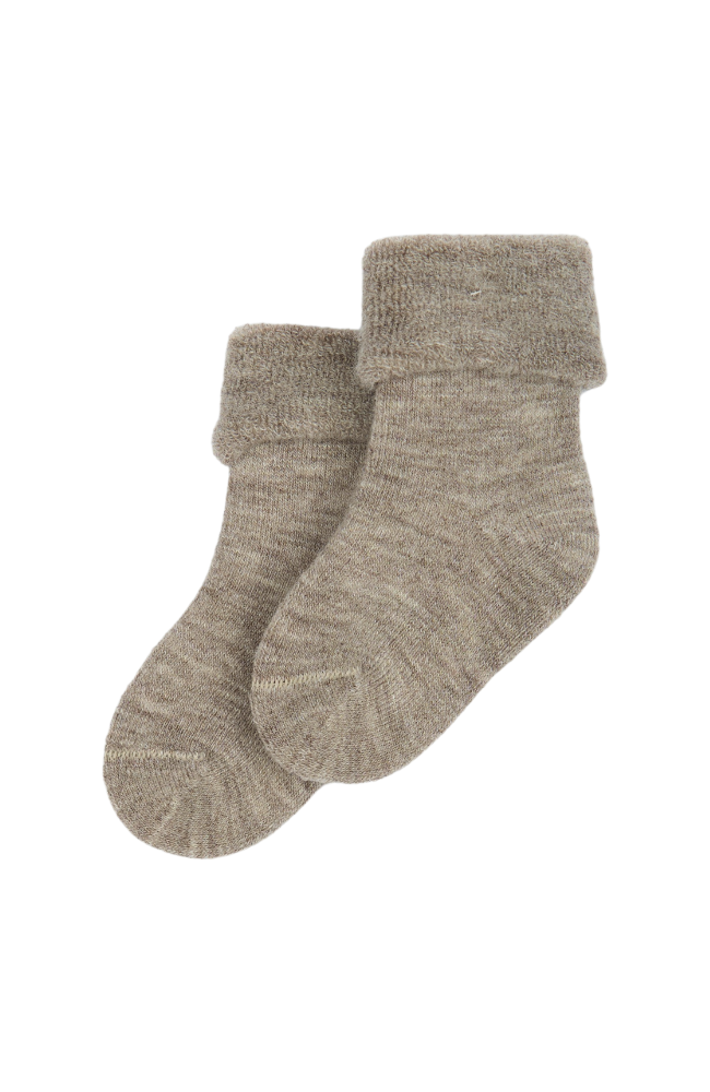 Minipop Wool Baby Sock - Brown Melange