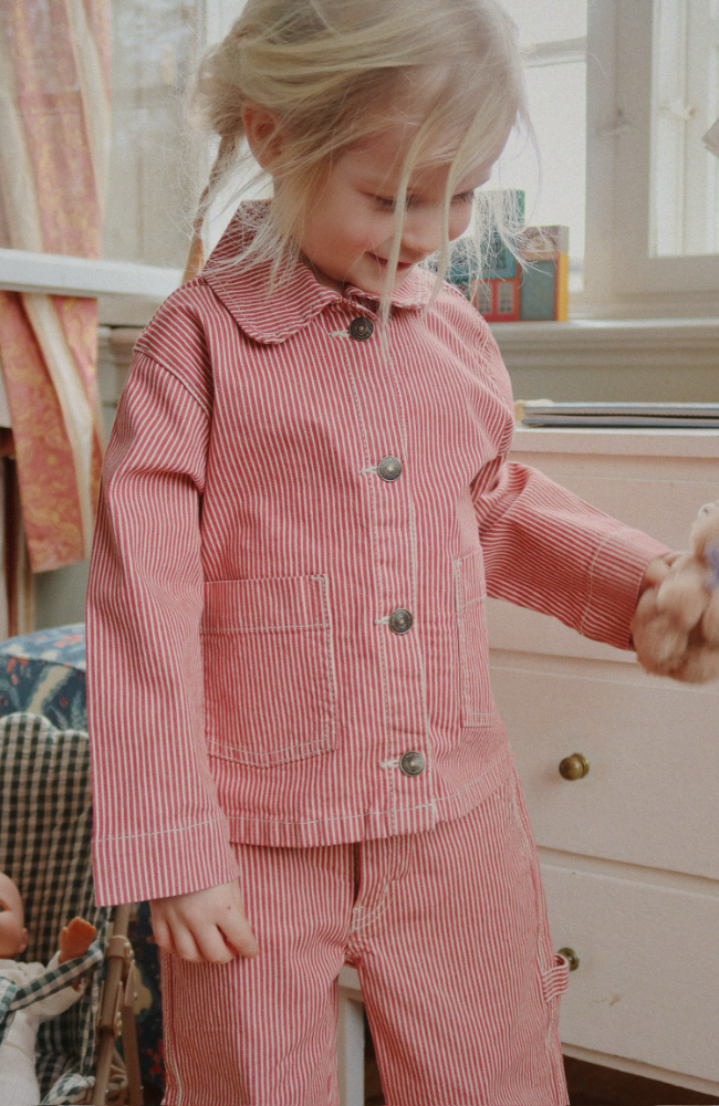 Luc Pants - Milk Rouge Stripe