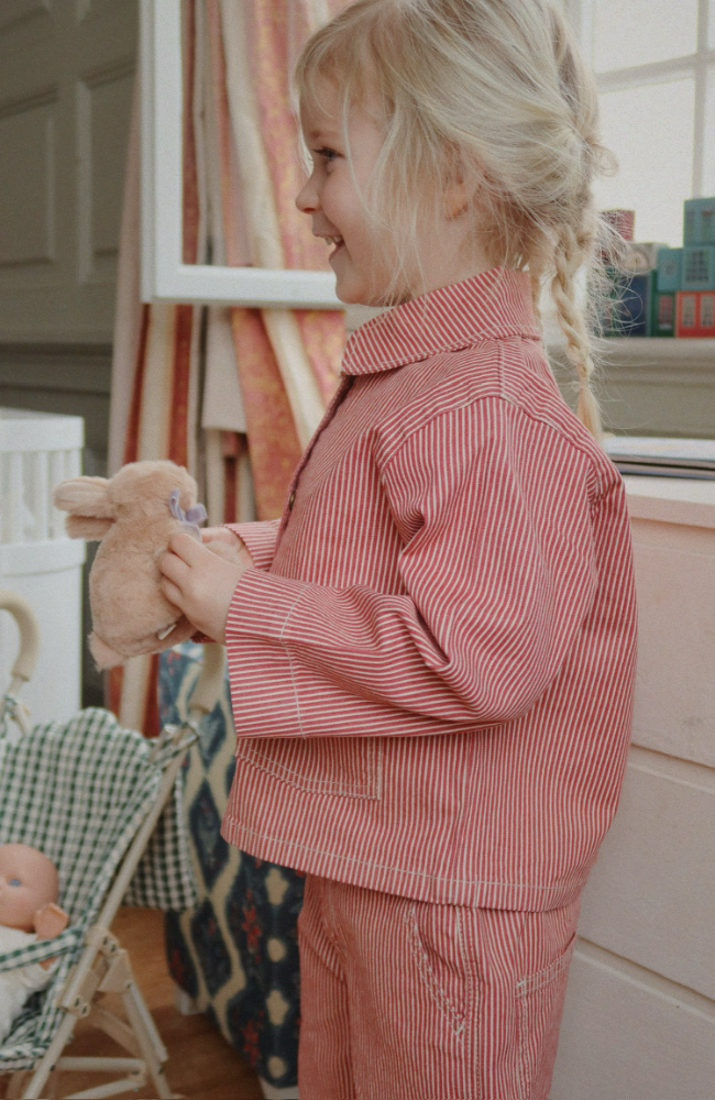Luc Pants - Milk Rouge Stripe