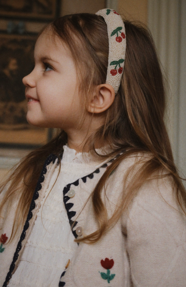 Beaded Hairbrace - Cherry