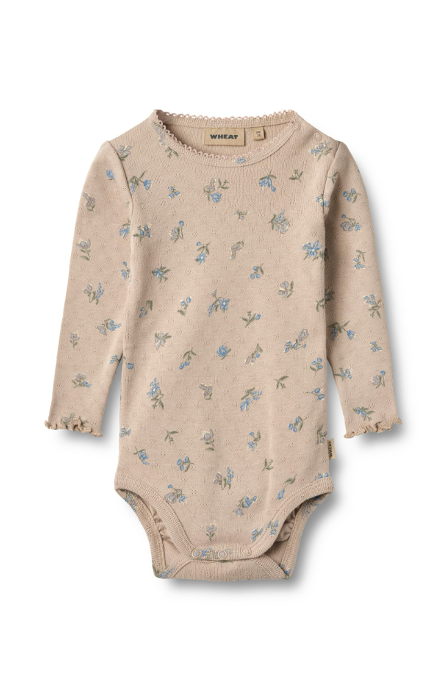 Rib Body L/S Regitze - Warm Sand Flowers