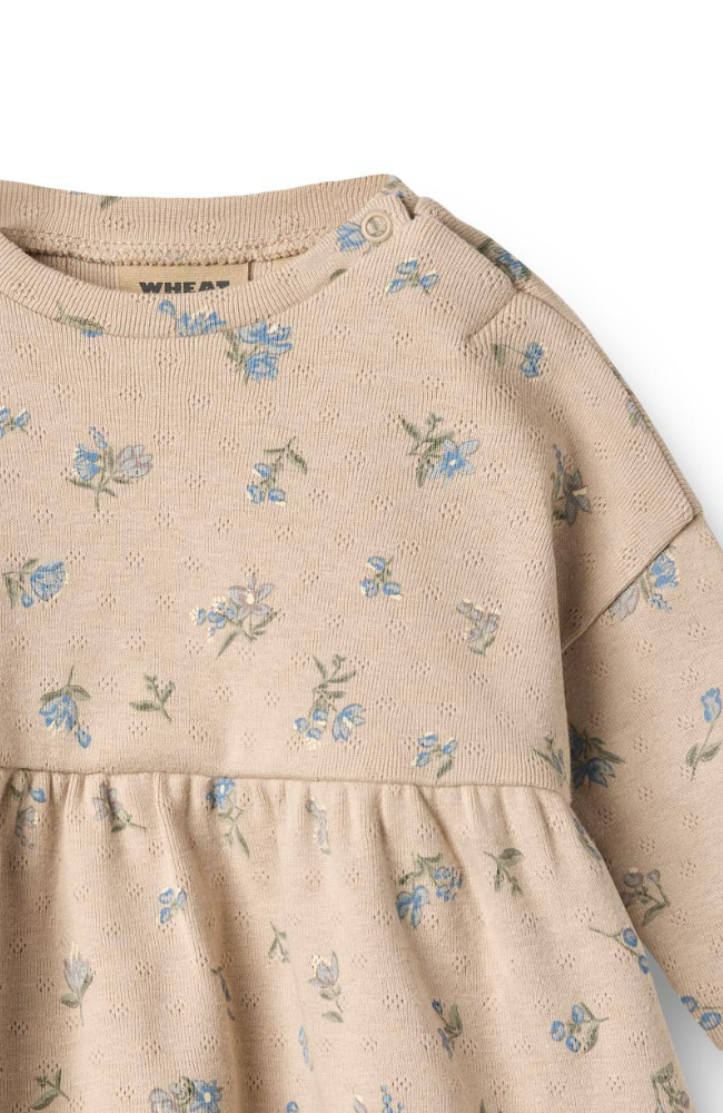 Jersey Baby Dress L/S Emmy - Warm Sand Flowers st.62-92