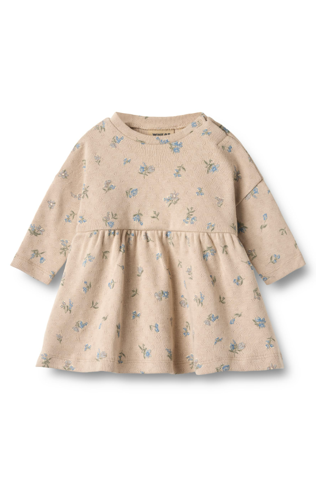 Jersey Baby Dress L/S Emmy - Warm Sand Flowers st.62-92