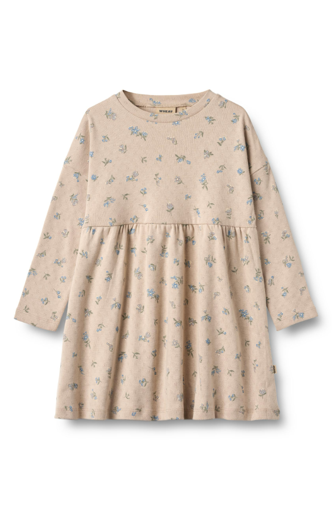 Jersey Dress L/S Emmy - Warm Sand Flowers st.98-128