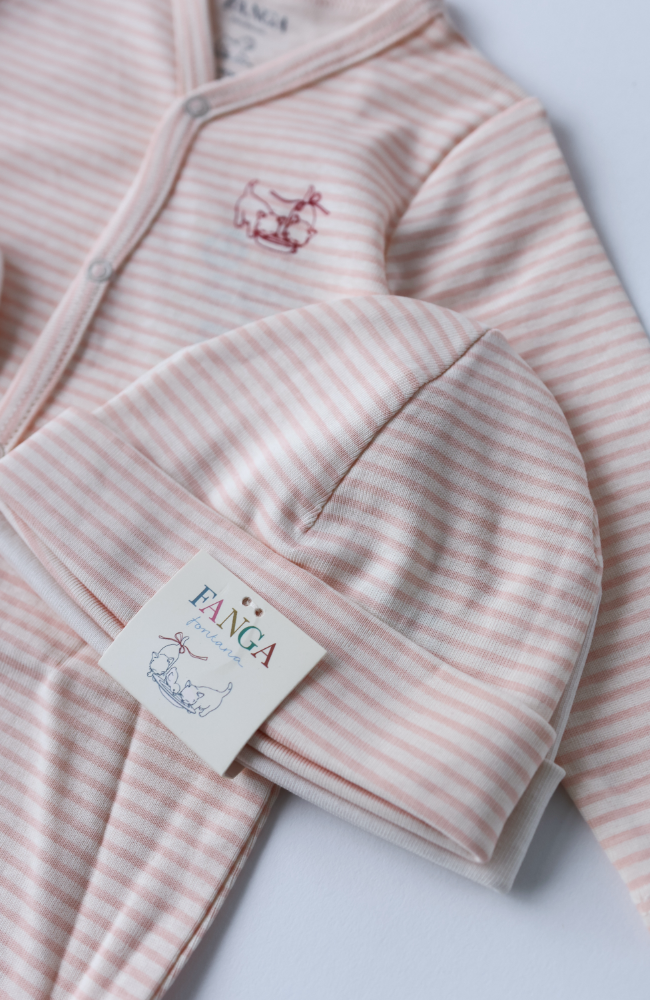 Fio Stripe 2pk Beanie - Blush Mix