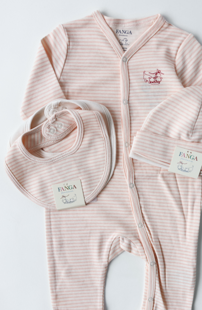 Fio Stripe 2pk Bibs - Blush Mix