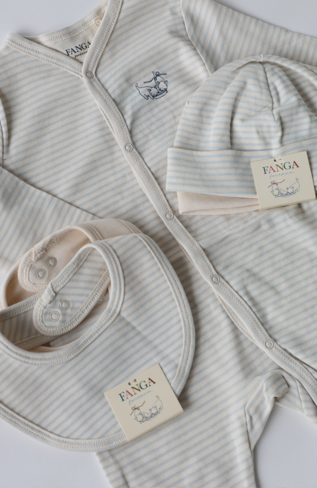Fio Stripe 2pk Bibs - Blue Mix