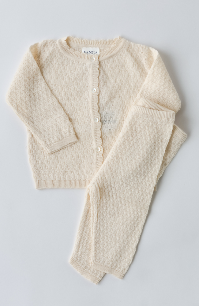 Venti Pointelle Pants - Antique White