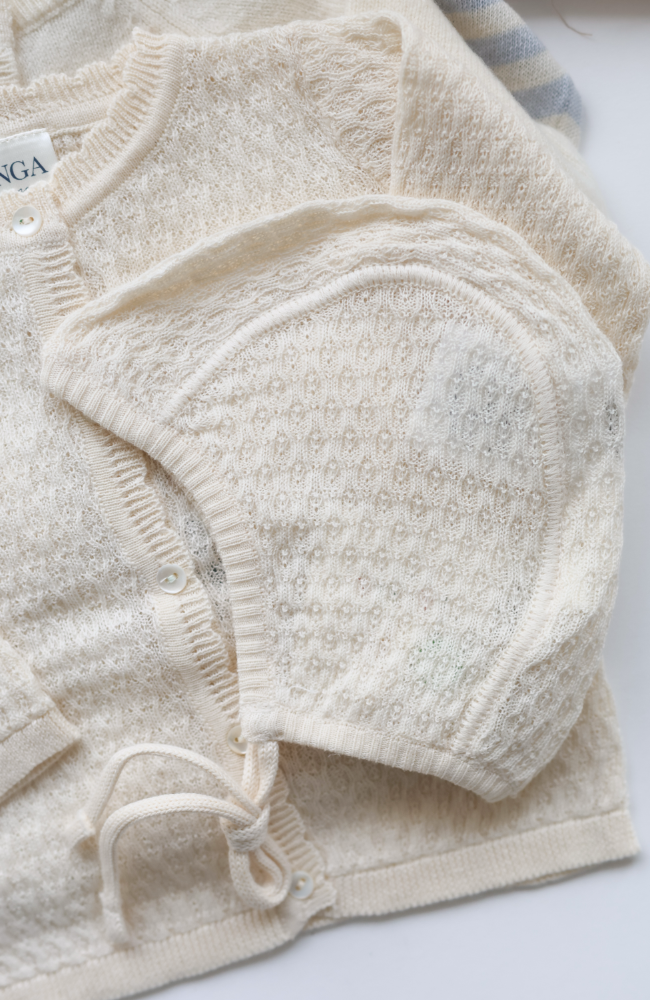 Venti Knit Bonnet - Antique White